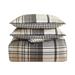 Eddie Bauer Normandy Plaid Black Reversible Duvet Cover Set Microsuede in Brown/Gray/White | King Duvet Cover + 2 King Shams | Wayfair