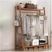 Red Barrel Studio® Bamboo Cloth 39" W Rack Heavy Duty Top Shelf Hanging Rod w/ Side Hook & Shoe Storage Shelf Wood in Brown | Wayfair