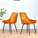 Mercer41 Willingdon Tufted Velvet Wing Back Side Chair Dining Chair Upholstered/Velvet in Orange | 31.53 H x 19.68 W x 22.24 D in | Wayfair