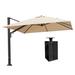 Arlmont & Co. Summerall 120" Cantilever Umbrella w/ Crank Lift Counter Weights Included, Polyester in Brown | 108 H x 120 W x 120 D in | Wayfair