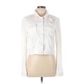 Paige Denim Jacket: Short White Print Jackets & Outerwear - Women's Size Large