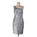 Adrianna Papell Cocktail Dress: Silver Dresses - Women's Size 10