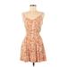 Forever 21 Casual Dress - A-Line V-Neck Sleeveless: Orange Dresses - Women's Size Medium