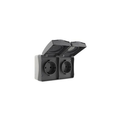Nuqui Feuchtraum Doppel-Steckdose horiz. IP54, Aufputz, 250V/ 16A Image
