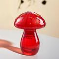 Cute Colored Glass Mushroom Decorative Vase Suitable For Flowers Plants Hydroponics Home Restaurants Flower Decoration And Decoration