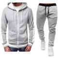 Men's Tracksuit Sweatsuit Zip Hoodie Sweatshirt Hoodie Jacket Jogging Suits Red Black BlackLight Grey Dark GreyLight Grey RedLight Grey RedDark Grey Hooded Color Block Drawstring 2 Piece Sports