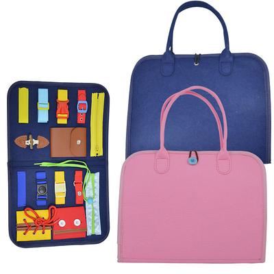 Montessori Toys Felt Busy Board Bag Early Education Puzzle Learning Board Montessori Training For Young ChildrenTeaching Aids