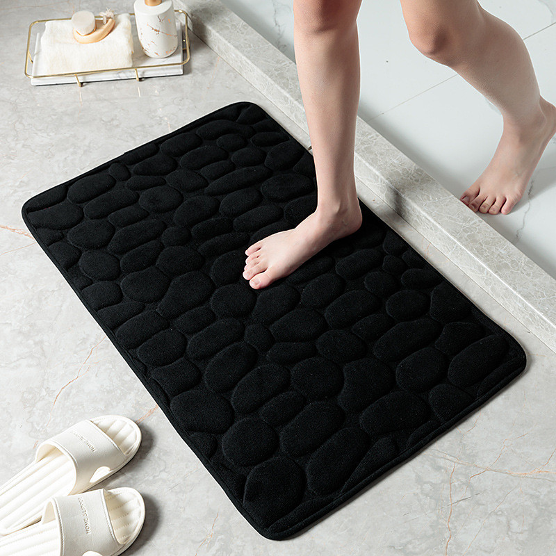 Cobblestone Bath Mat Non-slip Memory Foam Pad, Washable Bath Rugs, Rapid Water Absorbent, Non-Slip, Washable, Thick, Soft And Comfortable Carpet For Shower Room