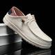 Men's Loafers Slip-Ons Casual Shoes Moccasin Plus Size Walking Casual Daily Leather Comfortable Booties / Ankle Boots Loafer Beige / White Black Blue Spring Fall