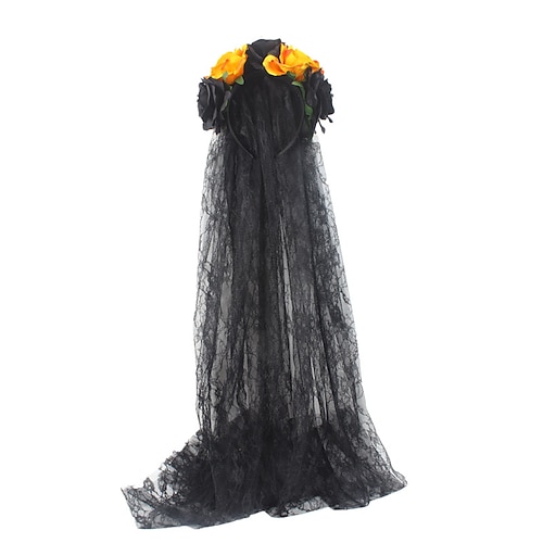 Karnevalskostüm 2026 Mexikaner Karneval Stirnband Zuckerschädel Cosplay über Mexiko Erwachsene Damen Tag der Toten Karneval Unabhängigkeitstag von Mexiko Tag der Toten Einfaches Karnevalskostüm Image