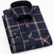 Herren Hemd Schwarz Rote Marineblau Langarm Schottenstoff Umlegekragen Herbst Winter Outdoor Strasse Bekleidung Button-Down