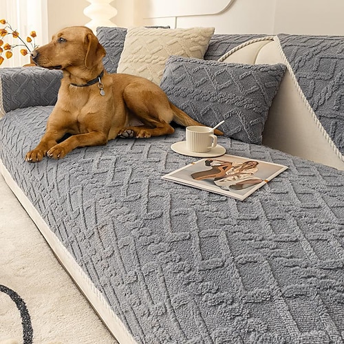 Plüsch-Sofabezug für Hunde und Haustiere, Couch-Kissenbezug, Sofabezug, Handtuchbezug, kratzfester Möbelschutz für Zweisitzer, Sessel (nicht im Set erhältlich) Image