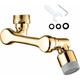 1080 degrés d'aérateur de robinet rotatif, biveah 2 Fonctions Universal Splash faucet Spray laiton