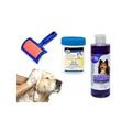 Trade Shop Traesio - Kit De Toilettage Pour Chien Shampoing Démêlant Lingettes Action Brosse Poils