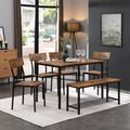 Modernluxe - Ensemble table et chaise - 6 pièces - cadre en acier - style industriel - marron