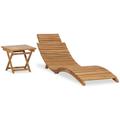 Vidaxl - Chaise longue pliable avec table Bois de teck solide