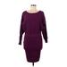 New York & Company Casual Dress - Sweater Dress: Burgundy Solid Dresses - Women's Size Medium