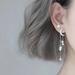 Star Moon Tassel Zircon Asymmetric Earrings Dangle Ear Stud Women Wedding Gift