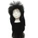 Long Black Spiked 80s Wig Punk Rocker Pop Star Economical Costume Accessory