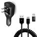 2-in-1 Car Home Charger for Kyocera DuraXE Epic/DuraForce Pro 2/DuraSport 5G - Coiled USB Cable Micro-USB to USB-C Adapter Charger Cord Power for Kyocera DuraXE Epic/DuraForce Pro 2/DuraSport 5G