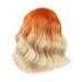 Adbnpza Half Wigs for Orange Women Human Hair Wig Bundles Women Short Wavy Bob Silky Wavy Synthetic Heat Resistant Wig with Natural Bangs Glueless Closure Wefted Wigs