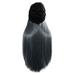 Adbnpza Half Wigs for Grey Women Human Hair Wig Bundles Long Straight Wig Hat Hooded Wig Winter Cap Caps Casual Women Wig Hats with Hair Glueless Closure Wefted Wigs