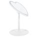 Girls Makeup Mirror LED Vanity Desks Woman Travel Lighted Desktop Foldable Handheld White Aluminum Abs