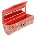 3 Pack Embroidered Lipstick Box Makeup Travel Case Leather Wallet Wash Bag Woman Plastic