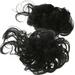 2 Pcs Curly Human Hair Wig Black Hair Extensions Bun Hairpiece for Women Hair Bun Hairpiece Ball Head Wig Ring Elasticity High Temperature Wire