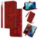 Samsung Galaxy A13 5G Case Samsung Galaxy A13 5G Wallet Case Magnetic Closure Embossed Tree Premium PU Leather [Kickstand] [Card Slots] [Wrist Strap] Phone Cover For Samsung Galaxy A13 5G Red