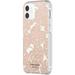 kate spade new york Protective Hardshell Case Compatible with iPhone 12 Mini - Island Leaf Pink Glitter/Clear/Blush Bumper