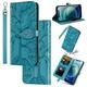 Apple iPhone 13 Pro Case iPhone 13 Pro Wallet Case Magnetic Closure Embossed Tree Premium PU Leather [Kickstand] [Card Slots] [Wrist Strap] Phone Cover For iPhone 13 Pro Blue