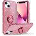 OCYCLONE for iPhone 13 Case Glitter Sparkle Diamond Cover with Ring Stand Protective Phone Case Compatible with 6.1 inch iPhone 13 Case for Women Girls - Pink