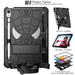 Allytech Case for iPad 10th Gen 10.9 (2022) Rugged Case with Hidden Kickstand & Adjustable Shoulder Strap Thickned Silicon Edges Shockproof Case - Black