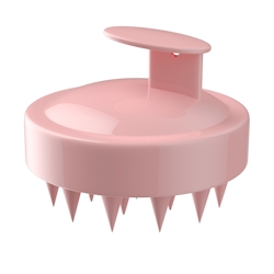 Intirilife Kopfhaut Massagebürste aus Silikon für Nass und Trocken in Pink - 8 x 7 cm - Kopfhautbürste Haarbürste