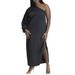 Plus Size Women's Gathered Sleeve Column Dress by ELOQUII in Black Onyx (Size 24)