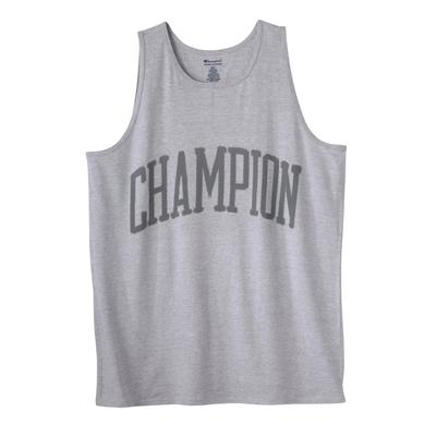 Men's Big & Tall Champion® large logo tank by Champion in Oxford Grey (Size 4XLT)