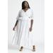 Plus Size Women's Ruffle Eyelet Maxi Dress by ELOQUII in Pearl (Size 16)