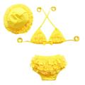 Slowmoose Swimming Cute Bow Sun Hat, Baby Beach Swimsuit Yellow 4-5 Years