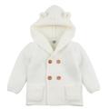 Slowmoose Baby Knitting Cardigan Winter Warm, Newborn Infant Sweaters Long Sleeve Hooded 18M / White