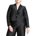 Plus Size Women's Jacquard Cropped Blazer by ELOQUII in Black Onyx (Size 18)
