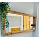 Handmade wood shelf mirror - Light Oak finish