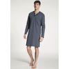 Nachthemd CALIDA "Relax Streamline", Herren, Gr. S (46/48), N-Gr, blau (schwarz sapphire), Interlock, Obermaterial: 100% Baumwolle, gestreift, casual, normal kniefrei, Rundhals, Langarm, Kleider, seitliche Schlitze, Interlock-Qualität, Langarm,...