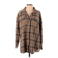 Missguided Coat: Mid-Length Brown Plaid Jackets & Outerwear - Women's Size 4