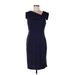 Blooming Jelly Casual Dress - Party Cowl Neck Sleeveless: Blue Solid Dresses - Women's Size Large