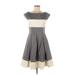 Kate Spade New York Casual Dress - A-Line: Gray Color Block Dresses - New - Women's Size 6
