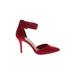 Diba London Heels: D'Orsay Stiletto Cocktail Red Print Shoes - Women's Size 10 - Pointed Toe