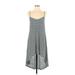 BCBGeneration Casual Dress - High/Low V-Neck Sleeveless: Gray Print Dresses - Women's Size Small