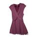 Free People Dresses | Free People Dress Size Small Sleeve Criss Cross Front Mini Mulberry | Color: Purple | Size: S