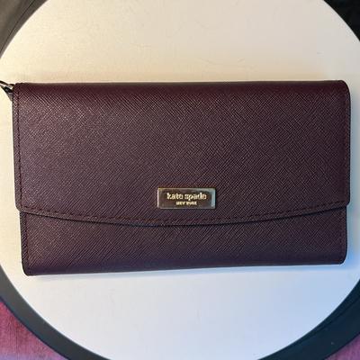 Kate Spade Bags | Kate Spade Plum Snappy Long Wallet Euc Phone Holder Card Case Id Wallet | Color: Purple | Size: 6.25”W X 4”H X 1”D